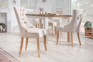 SET 2 SCAUNE, CASTLE, COMFORT BEJ, COD 40467, DIN LEMN MASIV SI IN, STIL RUSTIC - Img 2