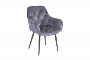 SET 2 SCAUNE DINING DIN CATIFEA, MILANO, CATIFEA SI SUPORT DIN METAL, GRI PETROL, ARTIM GROUP