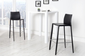SET 2 SCAUNE NEGRE DIN PIELE RECICLATA MILANO 35616 - DESIGN VINTAGE