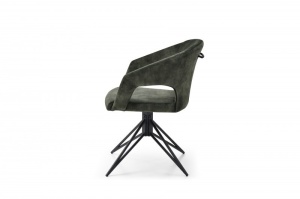 SET 2 SCAUNE ROTATIV PIVOTANT, ETERNITY, COD 40498, TAPITERIE CATIFEA VERDE INCHIS, DESIGN RETRO - Img 3