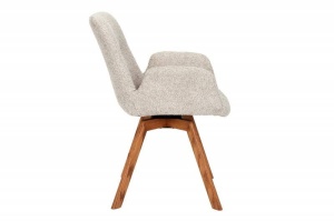 SET 2 SCAUNE ROTATIVE, BALTIC, BEJ, METAL SI TESATURA BUCLE, COD 44199, DESIGN MODERN - Img 3
