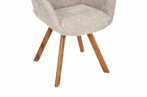 SET 2 SCAUNE ROTATIVE, BALTIC, BEJ, METAL SI TESATURA BUCLE, COD 44199, DESIGN MODERN - Img 5