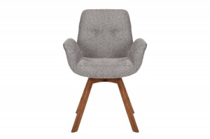 SET 2 SCAUNE ROTATIVE, BALTIC, GRI, METAL SI TESATURA BUCLE, COD 44200, DESIGN MODERN - Img 3