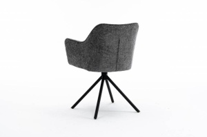 SET 2 SCAUNE ROTATIVE, VERONA, GRI, METAL SI STOFA, COD 44160, DESIGN MODERN - Img 2