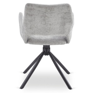 SET 4 SCAUNE, ARTIM MEBLE, REALIZAT DIN MATERIAL TEXTIL BOUCLE GRI SI METAL, STIL MODERN - Img 10