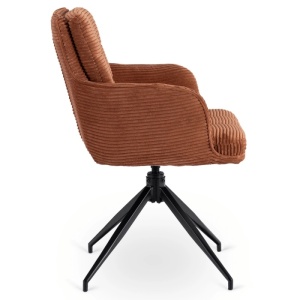 SET 4 SCAUNE ROTATIVE, ARTIM MEBLE, REALIZAT DIN MATERIAL CATIFEA RAIAT CARAMIZIU SI METAL, STIL MODERN - Img 7