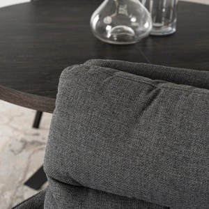 SET 4 SCAUNE ROTATIVE, ARTIM MEBLE, REALIZAT DIN MATERIAL TEXTIL GRI INCHIS SI CADRUL DIN METAL, STIL MODERN - Img 4