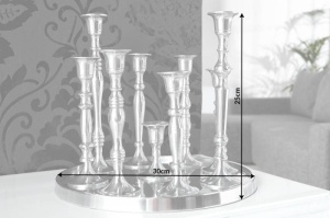 SET 4 SFESNICE, FLAMES, COD 17366, CULOARE ARGINTIE, STIL CLASIC - Img 7