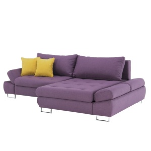 SET CANAPEA GRES, MODEL DREAPTA, VIOLET/MUSTAR, DIN TESATURA/TEXTIL, EXTENSIBILA, SPATIU DEPOZITARE, STIL MODERN, TK - Img 7