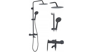 SET DE DUS REA LUNGO CU TERMOSTAT, NEGRU, DIN ALAMA, CALITATE SUPERIOARA