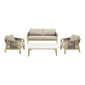 SET DE EXTERIOR FARGO, REALIZAT DIN ALUMINIU, POLIRATAN SI TEXTIL, CULOARE TAUPE, HOUSE NORDIC - Img 2