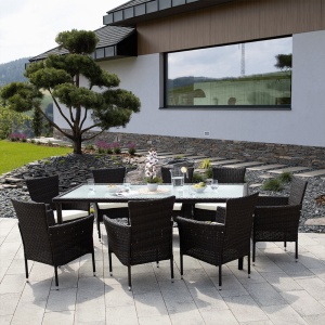 SET GRADINA/TERASA DIN RATAN, 9 PIESE, MARO/BEJ, ARTIM GROUP COLLECTION