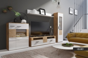 SET LIVING LAVOS ALB DIN PLACI LAMINATE IN DESIGN SCANDINAV - Img 7