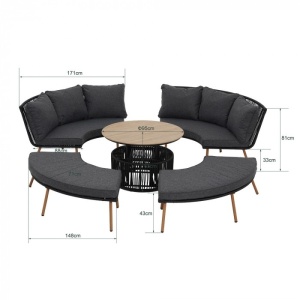 SET MOBILIER DE LUAT MASA SI LOUNGE, ALUMINIU SI POLIRATAN, ARTIM GROUP COLLECTION - Img 7