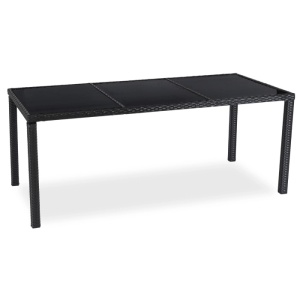 SET MOBILIER GRADINA, ARTIM MEBLE, MASA SI 8 SCAUNE, REALIZAT DIN POLIRATAN, CULOARE NEGRU/BEJ, STIL MODERN - Img 5