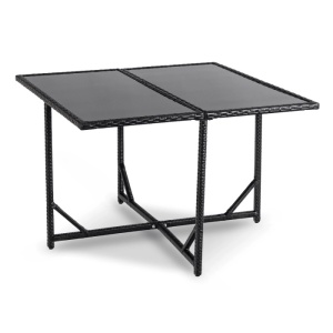 SET MOBILIER GRADINA, ARTIM MEBLE, REALIZAT DIN POLIRATAN SI TEXTIL, CULOARE NEGRU/CREM, STIL MODERN - Img 5