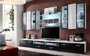 SET MODULAR LIVING QUADRO, CU ILUMINARE LED, WZ QU, STIL MODERN, ASM