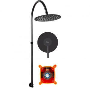 SISTEM COMPLET DE DUS, REA LUGANO, NEGRU, DESIGN MODERN, CALITATE SUPERIOARA, REA - Img 6