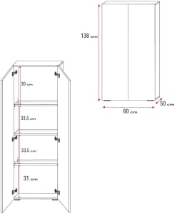 SISTEM MODULAR PENTRU CAMERA COPII ALB/TURCOAZ RAJ4 KM DESIGN MODERN - Img 5