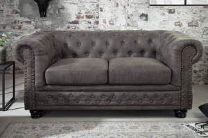 SOFA CHESTERFIELD II 150CM, 2 LOCURI, GRI ANTICHIZAT, ARTIM GROUP SELECTION