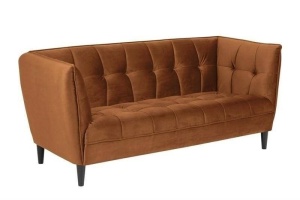 SOFA CONFORTABILA, JONNA CUPRU, CU TAPITERIE DIN TEXTIL MATLASAT, STIL SCANDINAV B2