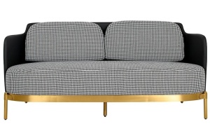 SOFA ELEGANTA, VENICE, STOFA, PIELE ECO SI METAL, 165CM, DESIGN DEOSEBIT