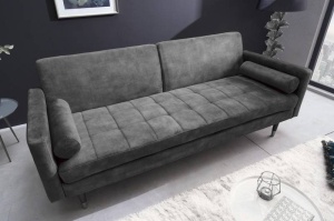 SOFA EXTENSIBILA, COUTURE 195CM, MICROFIBRA GRI, COD 42495, MODEL DEOSEBIT