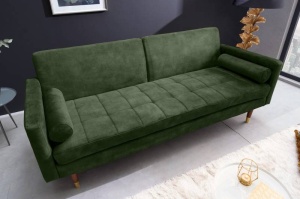 SOFA EXTENSIBILA, COUTURE 195CM, MICROFIBRA VERDE, COD 42493, MODEL DEOSEBIT