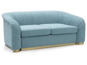 SOFA MODERNA DIN STOFA, MELVA 2, 180CM, CULOARE ALBASTRA - Img 2