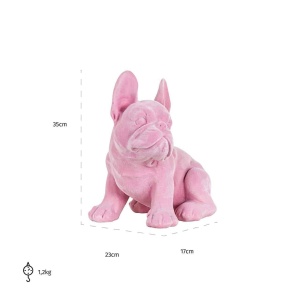 STATUETA DECORATIVA DOG MIRO, ROZ, DIN POLIRASINA, STIL MODERN, B2 - Img 4