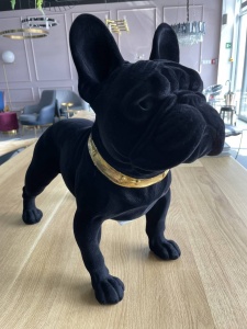 STATUETA DECORATIVA DOG SPIKE, NEAGRA, DIN POLIRASINA, STIL MODERN, B2 - Img 2