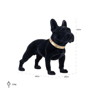 STATUETA DECORATIVA DOG SPIKE, NEAGRA, DIN POLIRASINA, STIL MODERN, B2 - Img 6