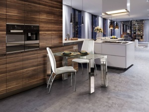 STOC 1 BUC!!! MASA DINING ELEGANTA, MALIBU, 120X75CM, STICLA SI INOX, DESIGN MODERN