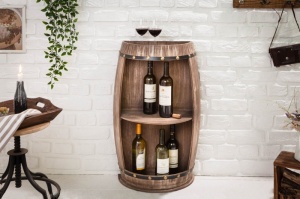 SUPORT PENTRU VINURI 79CM, BODEGA, COD 40074, DIN LEMN MASIV DE BRAD, STIL VINTAGE - Img 2