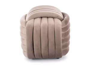 TABURET BRUNI VELVET, BEJ, TAP 251, CU TAPITERIE DIN CATIFEA, STIL MODERN - Img 2