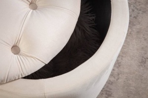 TABURET CU SPATIU DEPOZITARE, BAROCK BEIGE, COD 40738, DIN CATIFEA - Img 6