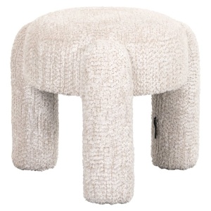 TABURET HOLLY BE LOVELY CREAM 11, S4743, CONFECTIONAT DIN 100% POLIESTER, LEMN, PLACAJ SI LEMN DE PIN, STIL MODERN