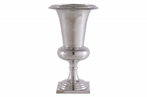 VAS DECORATIV, GOAL 75CM, METAL ARGINTIU, COD 37466, DESIGN MODERN - Img 6