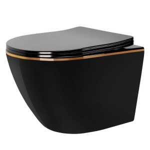 VAS WC REA CARLO MINI TORNADO, AURIU PERIAT/NEGRU, CALITATE SUPERIOARA