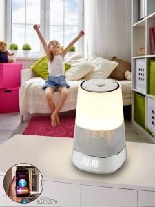 VEIOZA LED CU ALARMA, CEAS SI RADIO LUX 398021 STIL MODERN SCHULLER