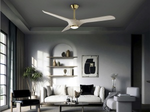 VENTILATOR ALISIOS, CU TELECOMANDA, 35/47 CM, ALB/BRONZ, DIN METAL, STIL MODERN