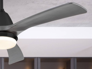 VENTILATOR ASPAS, CU TELECOMANDA, 45/55 CM, NEGRU/GRI/OPAL, DIN METAL, LEMN SI STICLA, STIL MODERN - Img 2