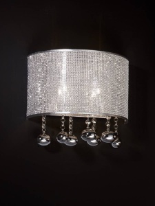 APLICA ANDROMEDA, 27 CM, CROM/TRANSPARENT, DIN OTEL, VINIL SI STICLA, STIL MODERN