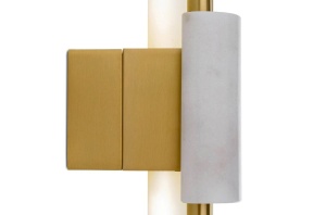 APLICA EVANS, ALB/AURIU, DIN ALUMINIU, MARMURA SI STICLA, STIL MODERN - Img 4