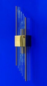 APLICA MOOSEE SLANT, AURIE, CONFECTIONATA DIN METAL SI STICLA, STIL MODERN - Img 6