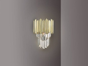 APLICA TIARA, 31 CM, CROM/AURIU/TRANSPARENT, DIN METAL, ABS SI STICLA, STIL MODERN - Img 3