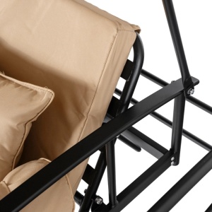 BALANSOAR DE GRADINA, ARTIM MEBLE, REALIZAT DIN TEXTIL IMPERMEABIL SI METAL, CULOARE NEAGRA/BEJ, STIL MODERN - Img 5