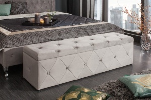 BANCHETA 140CM, EXTRAVAGANCIA ARGINTIE, COD 39768, STIL MODERN CU TAPITERIE DIN CATIFEA - Img 2