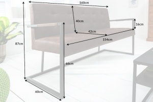 BANCUTA 160CM, RIDER, PIELE ECO MARO VINTAGE, COD 40494, ASPECT INDUSTRIAL - Img 7