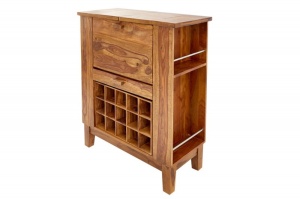 BAR DIN LEMN MASIV, MAKASSAR SHEESHAM 100CM, DESIGN VINTAGE - Img 5
